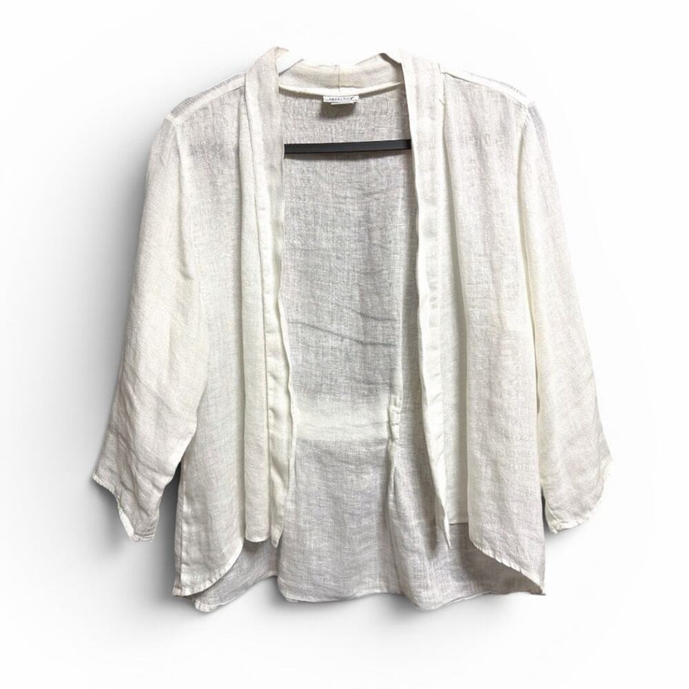 Habitat White Linen Open Front Jacket size Large